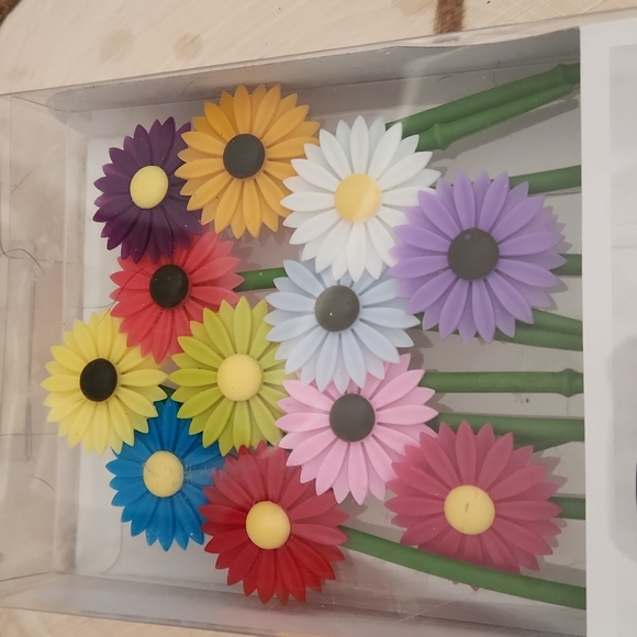 Trudeau 12 Piece Daisy Flower Design Wine Charms NEW - Picture 3 of 4